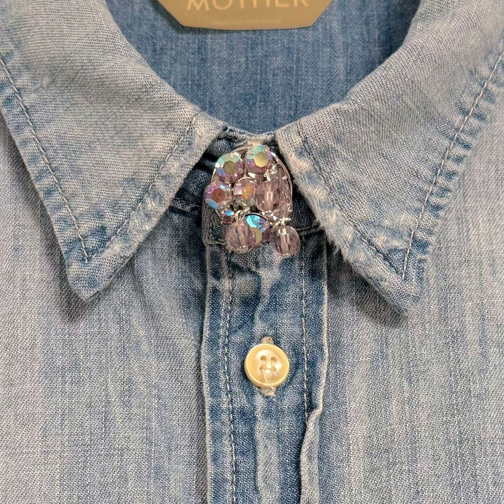 VINTAGE Crystal Cha Cha Bead Button Cover